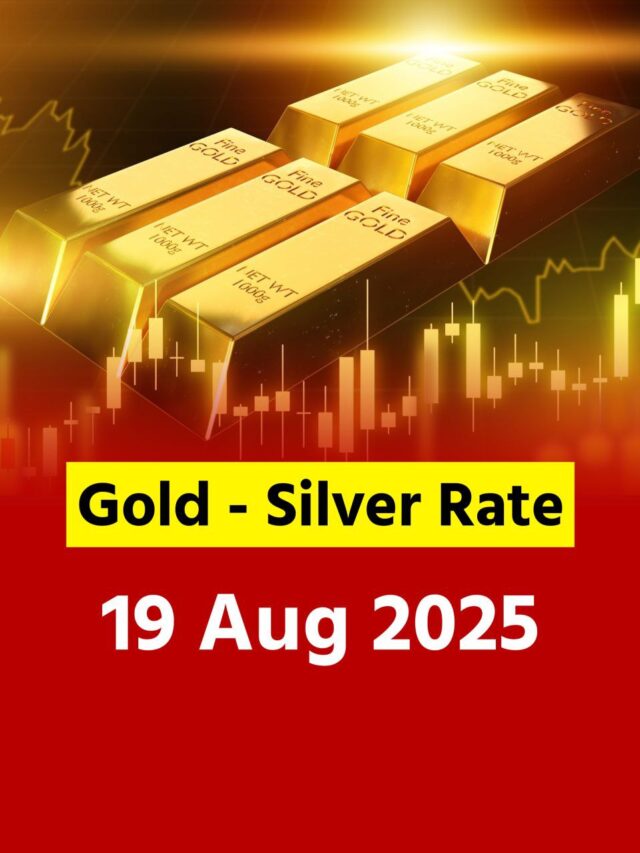 Gold and silver coins with jewelry showing today's Gold-Silver Rate 18 August 2025