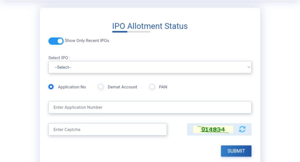 KFin Technologies IPO Allotment Status page screenshot KFin Technologies IPO Allotment Status page screenshot